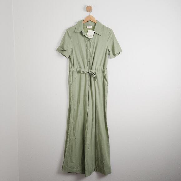Showpo Marinie Khaki Green Belted Cargo Jumpsuit Utility Romper NWT US 6 - Picture 3 of 12